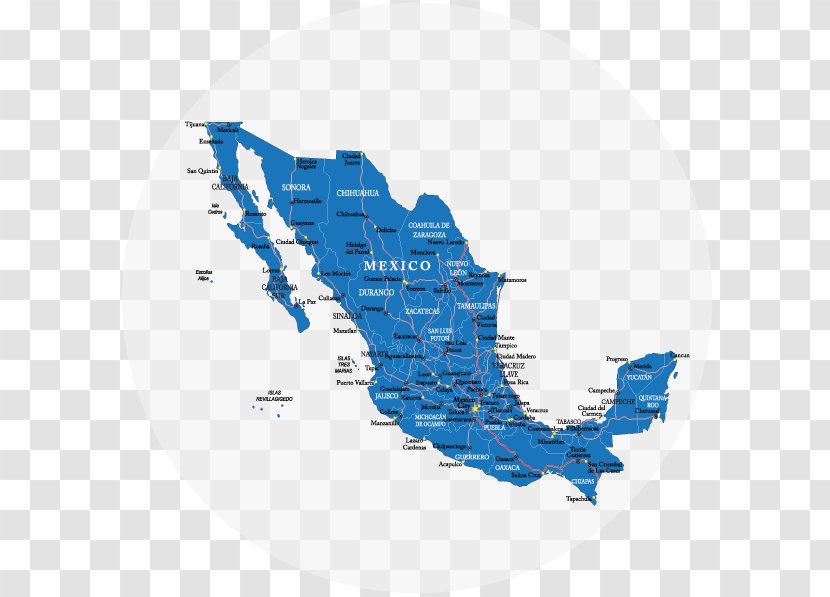 Mexico Vector Map - World Transparent PNG
