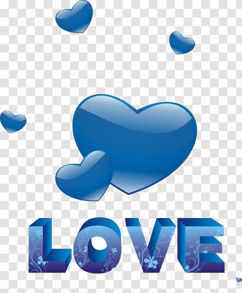 Blue Heart Love - Color Transparent PNG