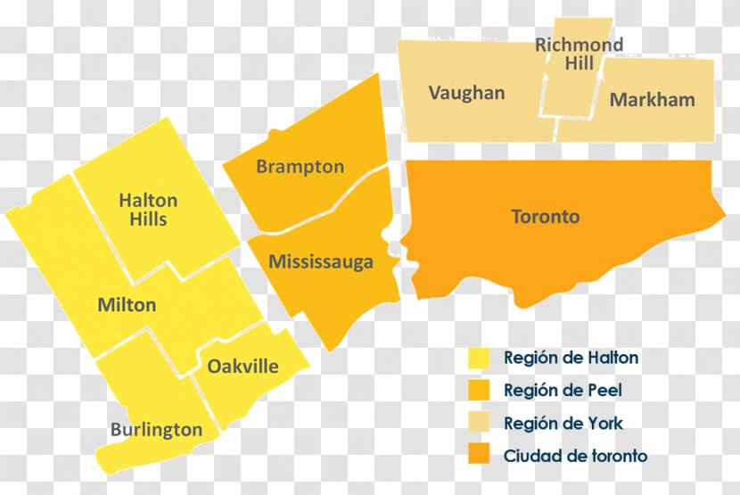 Mississauga Markham Oakville Toronto Brampton - Canada - Map Transparent PNG