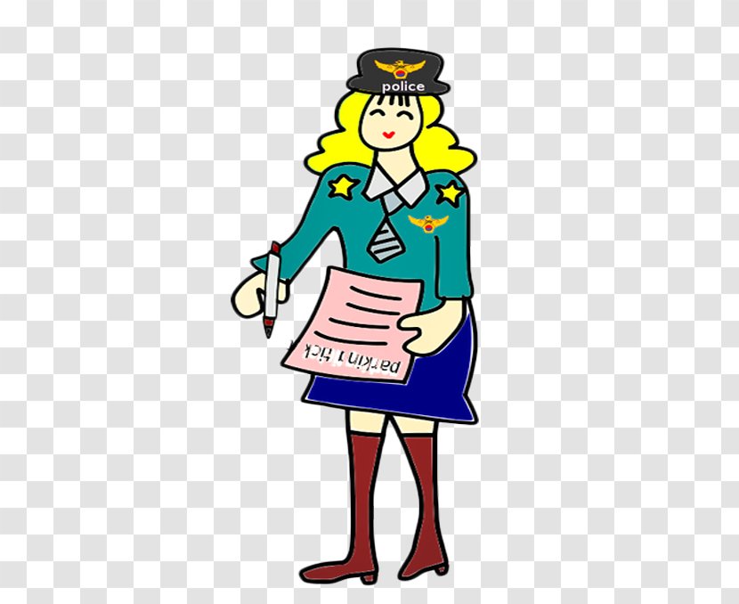 Parking Violation Traffic Ticket Police Officer Clip Art - Fine - Free To Pull The Material Policewoman Image Transparent PNG