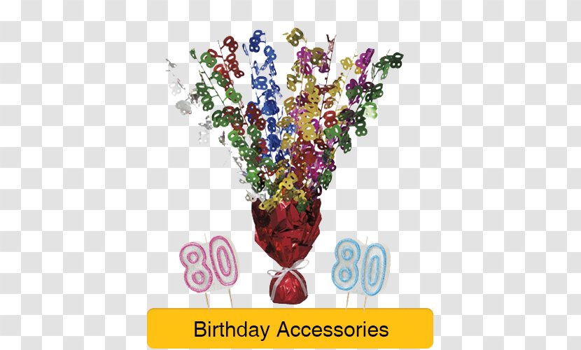Birthday Party Toy Balloon Centrepiece - Body Jewelry - 80th Transparent PNG