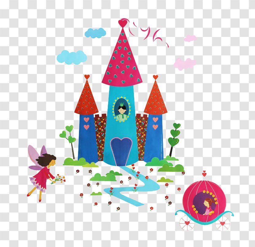 Cartoon Wall Child Sticker - Fairy Castle Transparent PNG