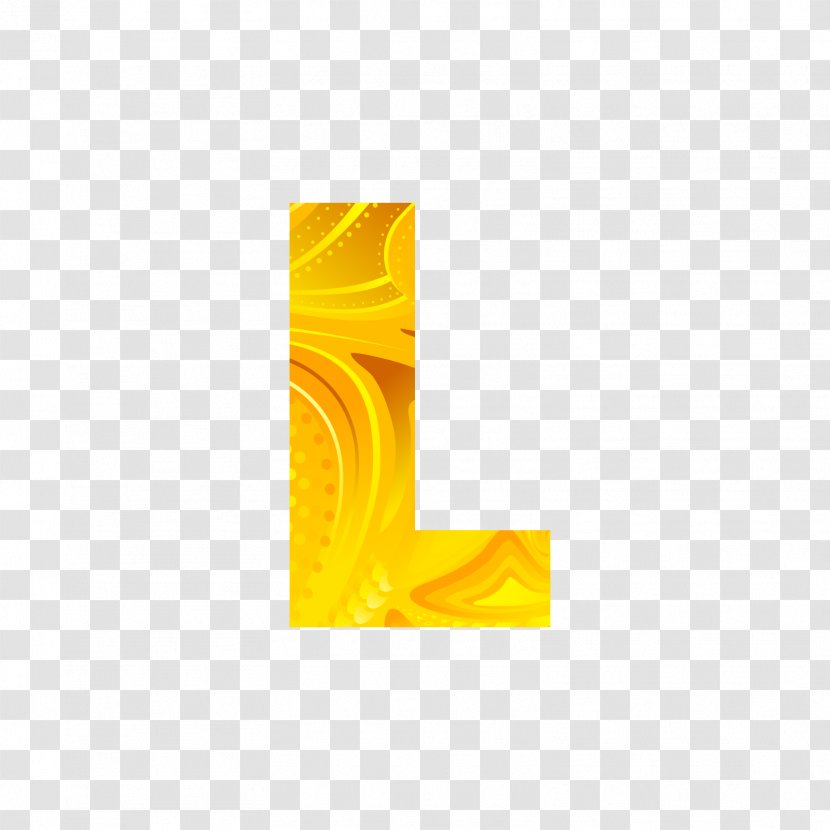Letter English Alphabet - Yellow - Golden Letters L Transparent PNG