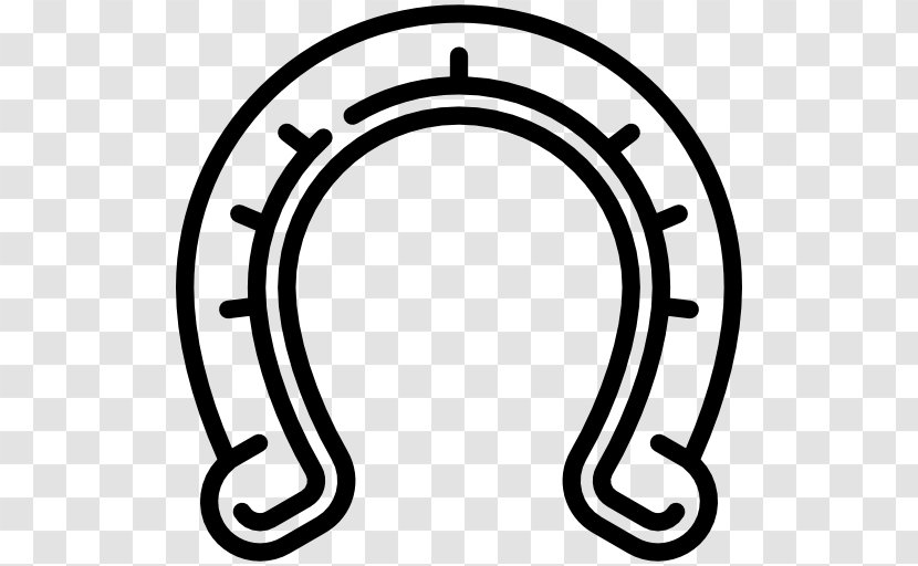 Horseshoe Equestrian - Black And White - Horse Transparent PNG