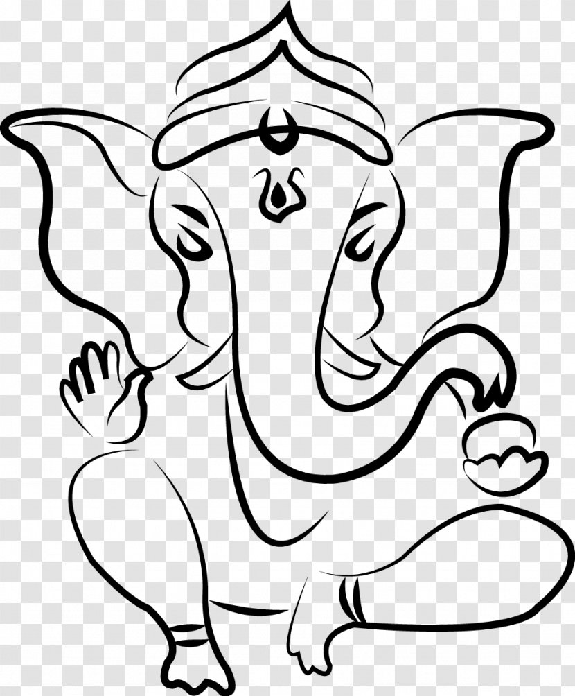 Ganesha Parvati Drawing Deity Sketch - Silhouette Transparent PNG