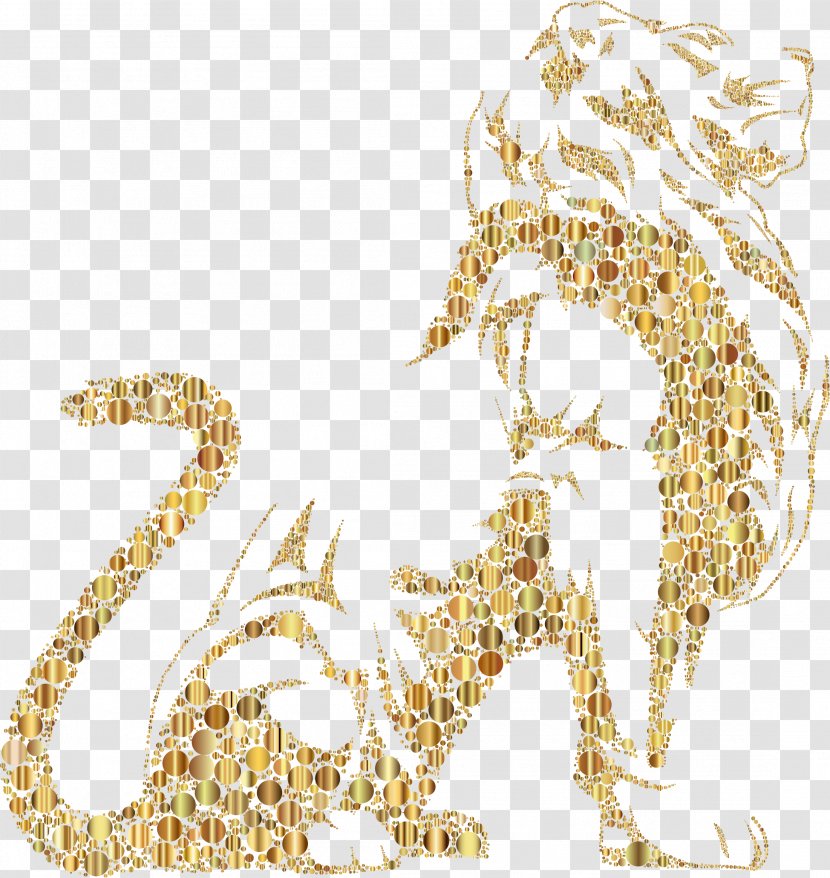 Lion Felidae Cougar Jaguar Tiger - Gold Transparent PNG