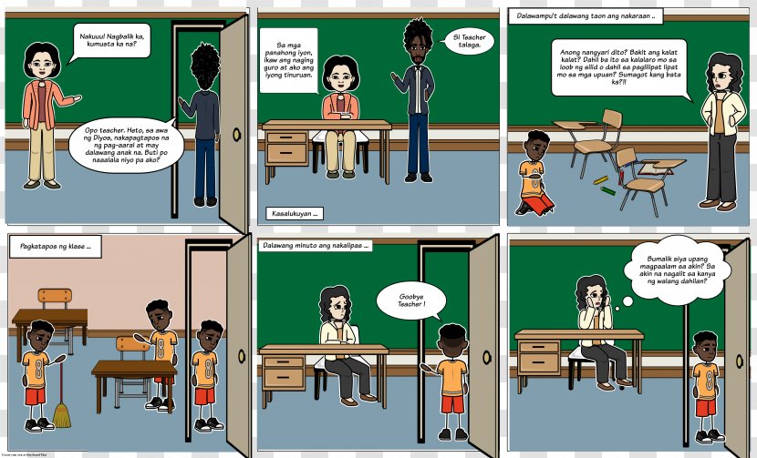Comics Storyboard Teacher - Text - Goodbye Transparent PNG