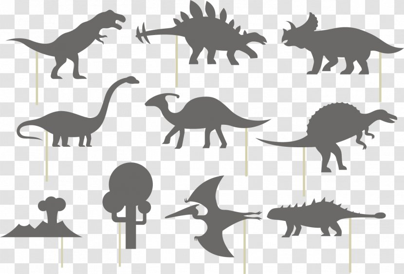 Stegosaurus Dinosaur Silhouette Tyrannosaurus - Shadow Dinosaurs Transparent PNG