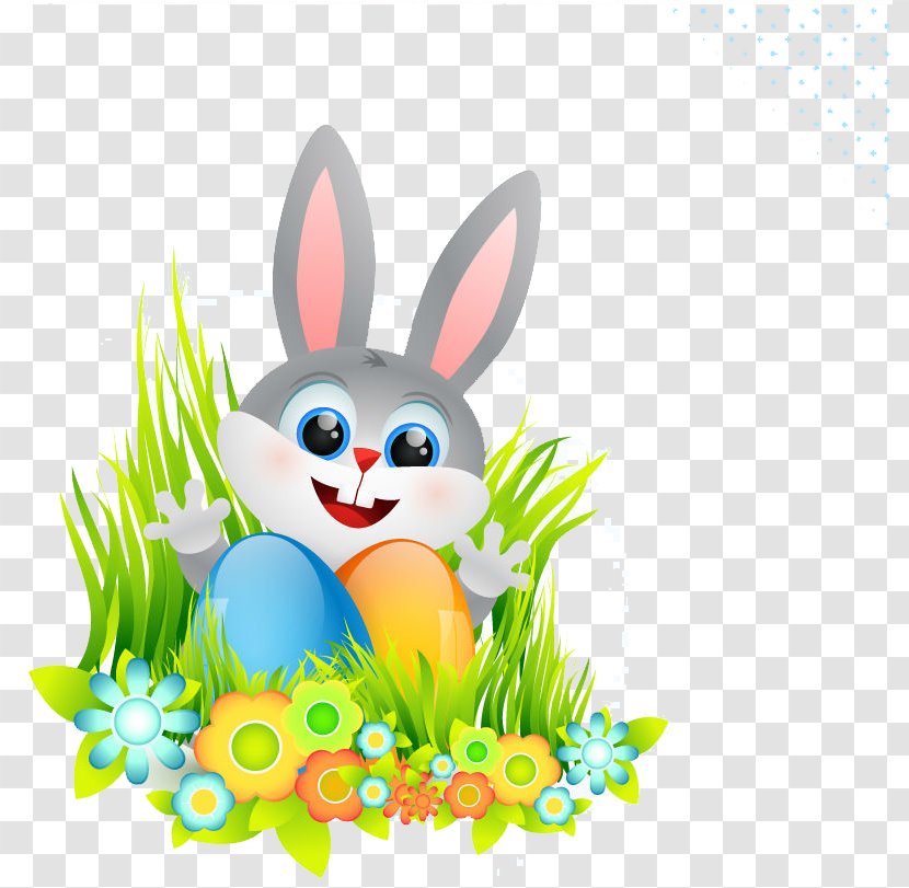 Easter Bunny Customs Clip Art - Egg Hunt - Cute Cartoon Transparent PNG