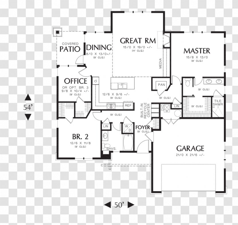 House Plan Small Home Plans Floor Garage Transparent PNG