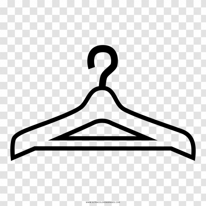 Clothes Hanger Drawing Coloring Book Black And White Line Art - Painting Transparent PNG