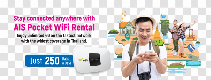 Pocket WiFi Thailand Advanced Info Service Brand 4G - Technology - Taiwan Retrocession Day Transparent PNG