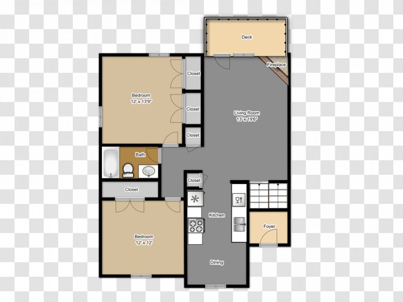 Creekwood Park Duplex Floor Plan Fireplace Apartment Transparent PNG