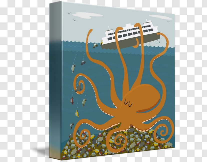 Giant Octopuses Gallery Wrap Ferry Canvas - Printmaking - Pacific Octopus Size Scale Transparent PNG