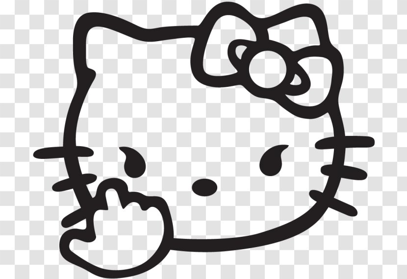 Hello Kitty Wall Decal Bumper Sticker - Finger Middle Transparent PNG