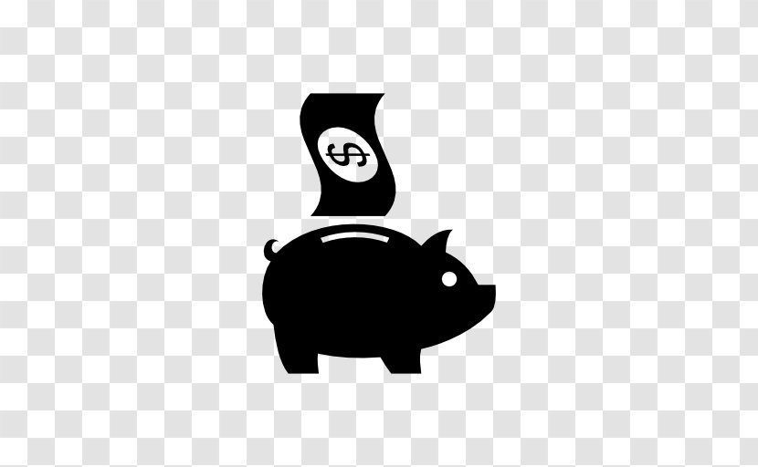 Piggy Bank Saving Coin Money - Silhouette Transparent PNG