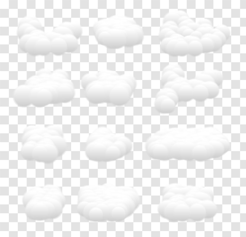 White Black Sky Font - Monochrome Photography - Vector Cloud Of Cotton Transparent PNG