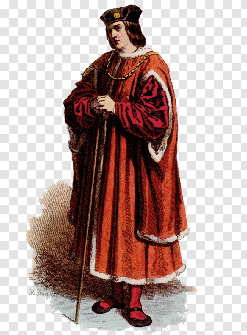 1500–1550 In Western European Fashion Robe History Of 1550–1600 - Charles Viii France - Middle Ages Transparent PNG