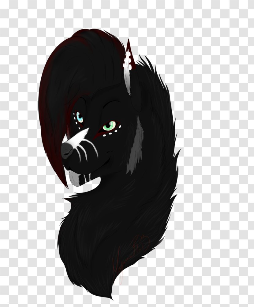 Cat Illustration Ear Cartoon Silhouette - Black - Beautiful Wolf Drawings In Love Transparent PNG