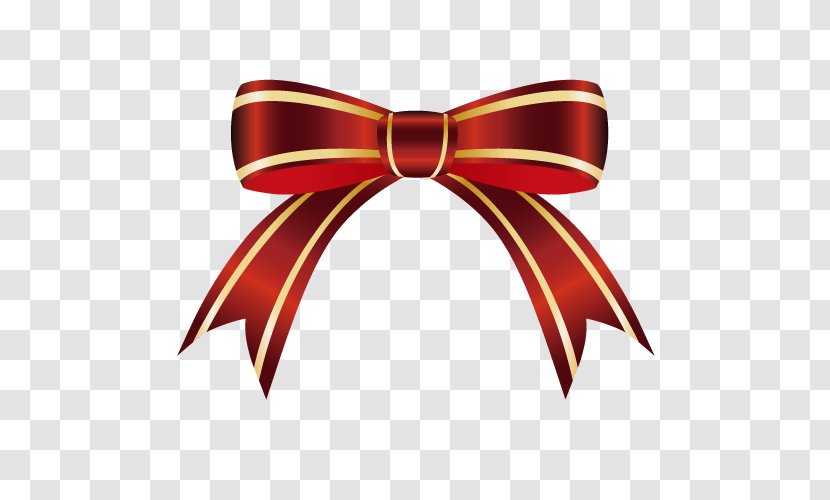 Christmas Ribbon. - Bow Tie - Red Transparent PNG
