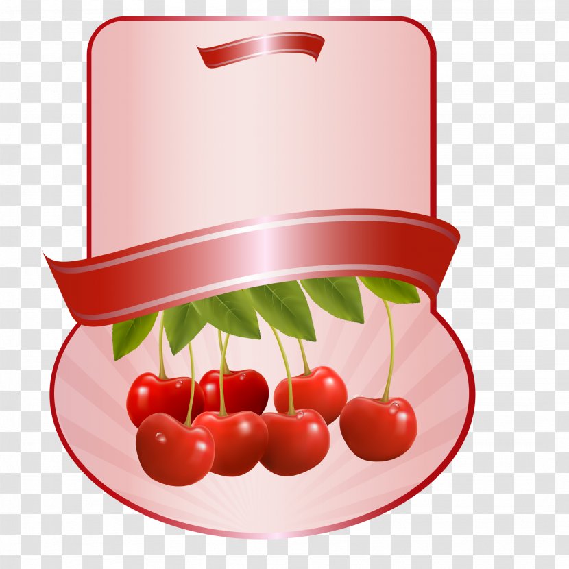 Fruit - Food - Cherry Vector Packaging Label Transparent PNG