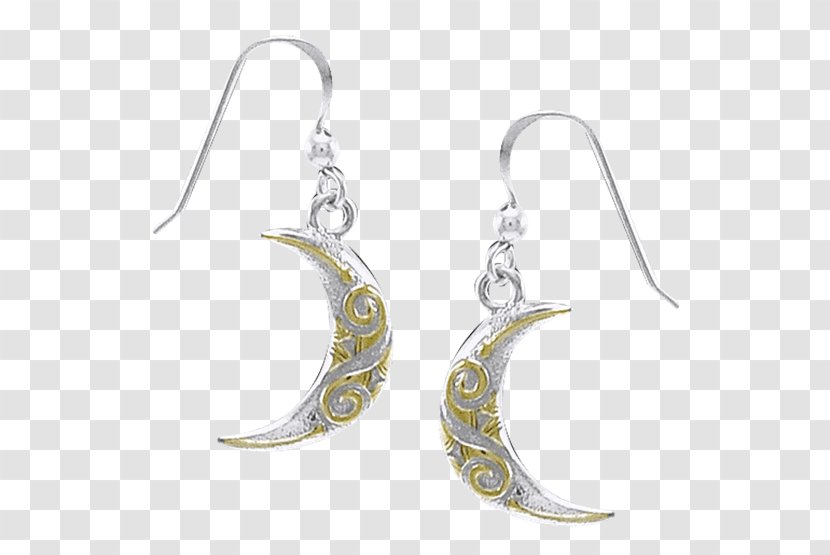 Earring Body Jewellery Moon Silver - Crescent Earrings Transparent PNG
