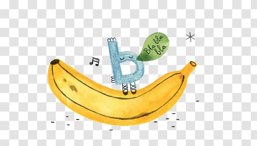 Banana Letter Drawing Illustrator Illustration - Heart - Yellow Bananas And Singing The B Transparent PNG