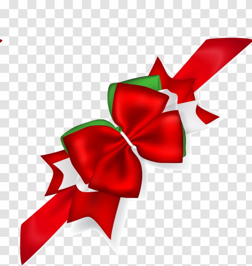 Ribbon Red Illustration - Flower - Bow Transparent PNG