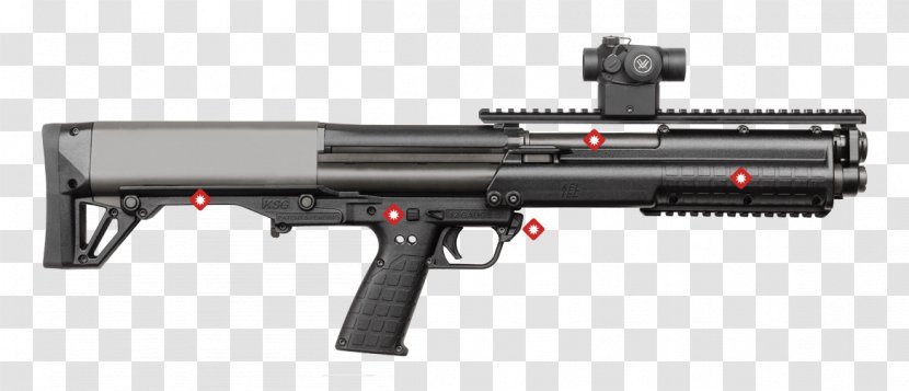 Kel-Tec KSG Pump Action Shotgun Firearm - Silhouette - Cartoon Transparent PNG
