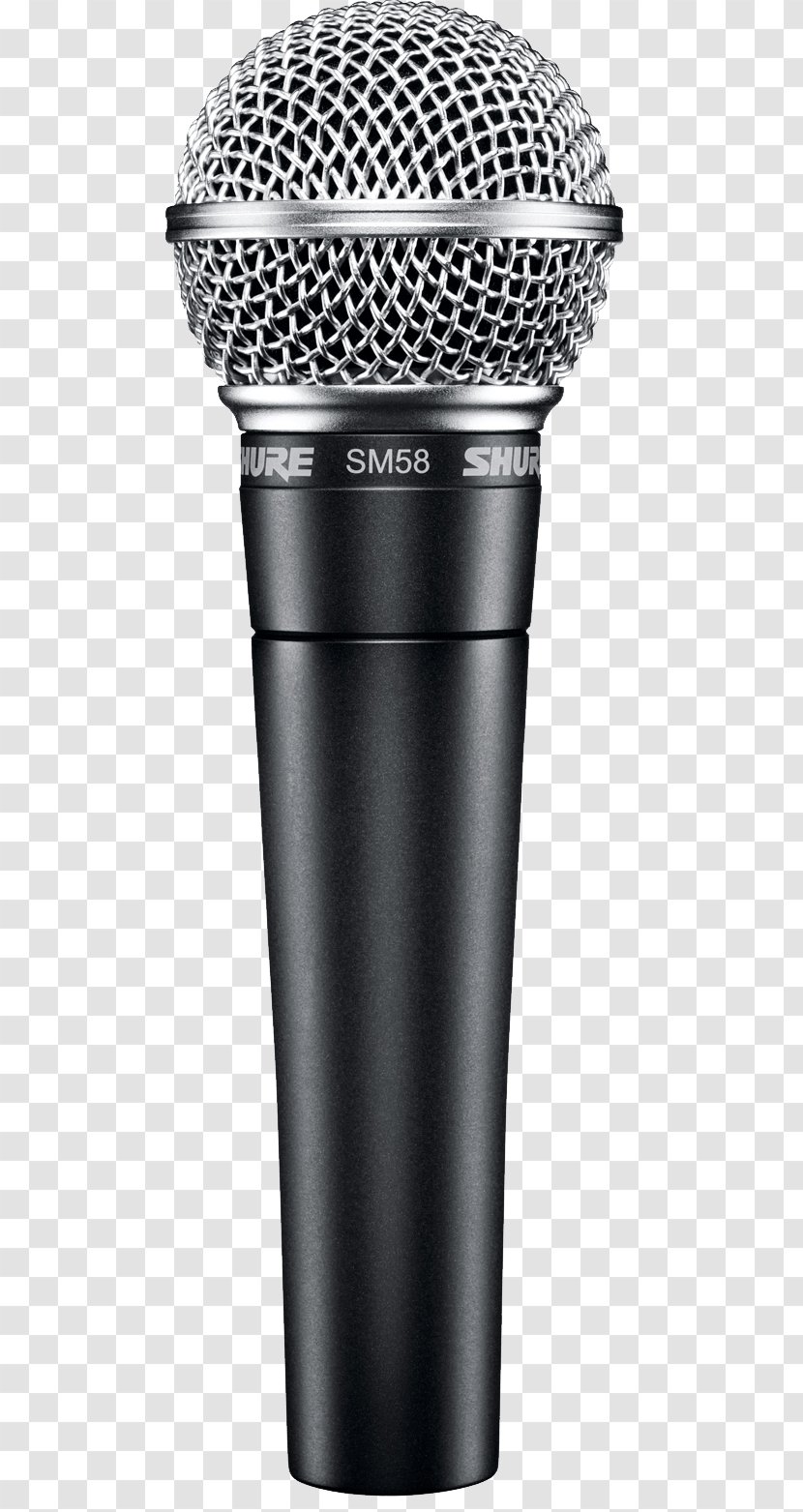 Microphone Shure SM58 Human Voice XLR Connector - Black And White - Image Transparent PNG