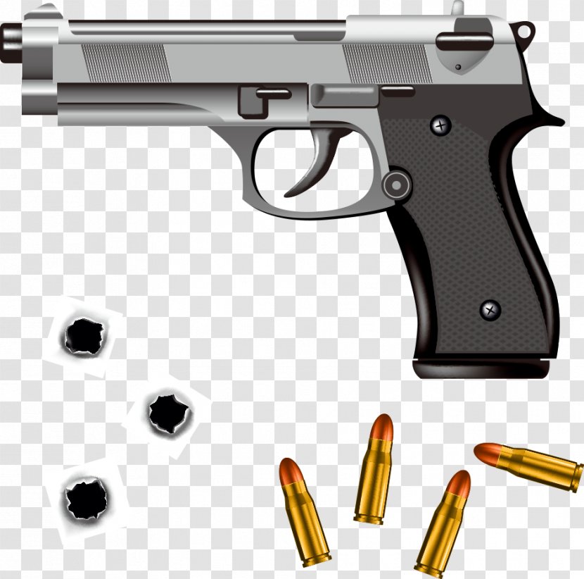 Bullet Ammunition Firearm Pistol Weapon - Watercolor - Vector Firearms Bullets Transparent PNG
