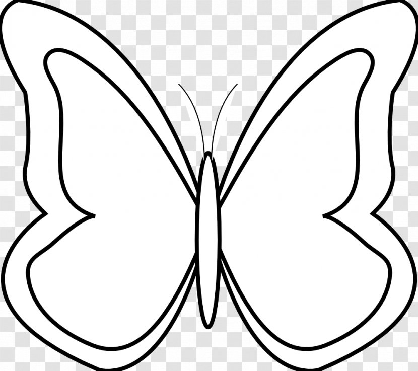 Butterfly Black And White Clip Art - Cartoon - Simple Transparent PNG