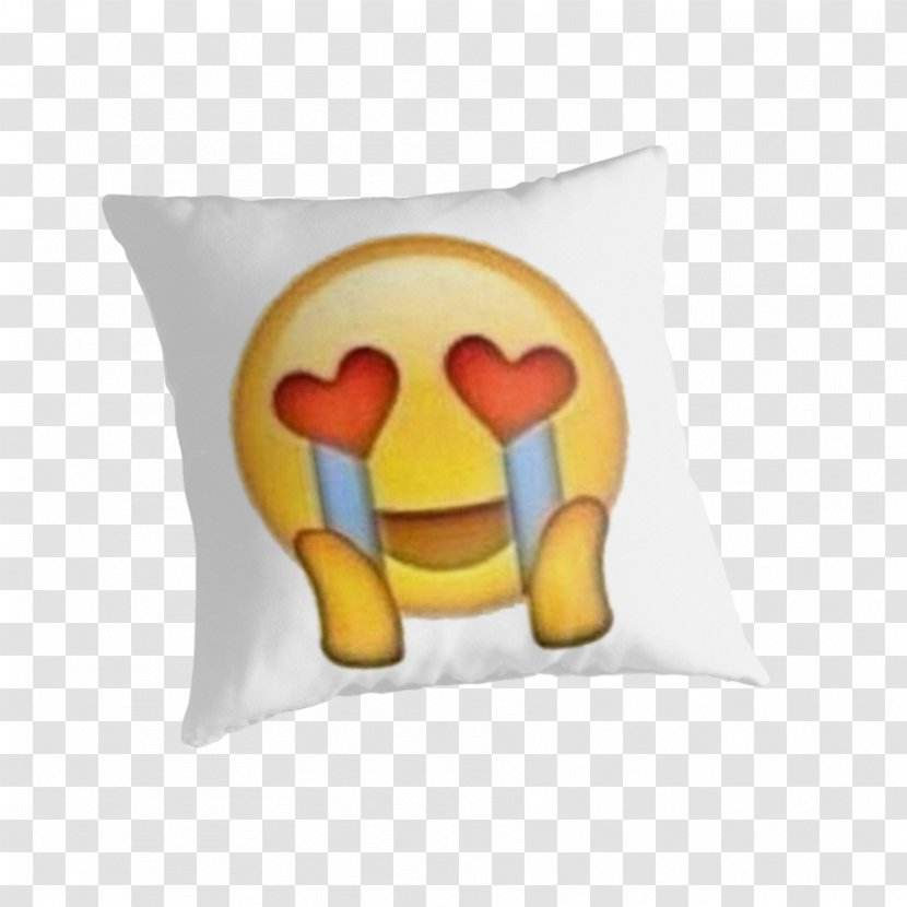 Face With Tears Of Joy Emoji Crying Love Heart - Throw Pillow Transparent PNG