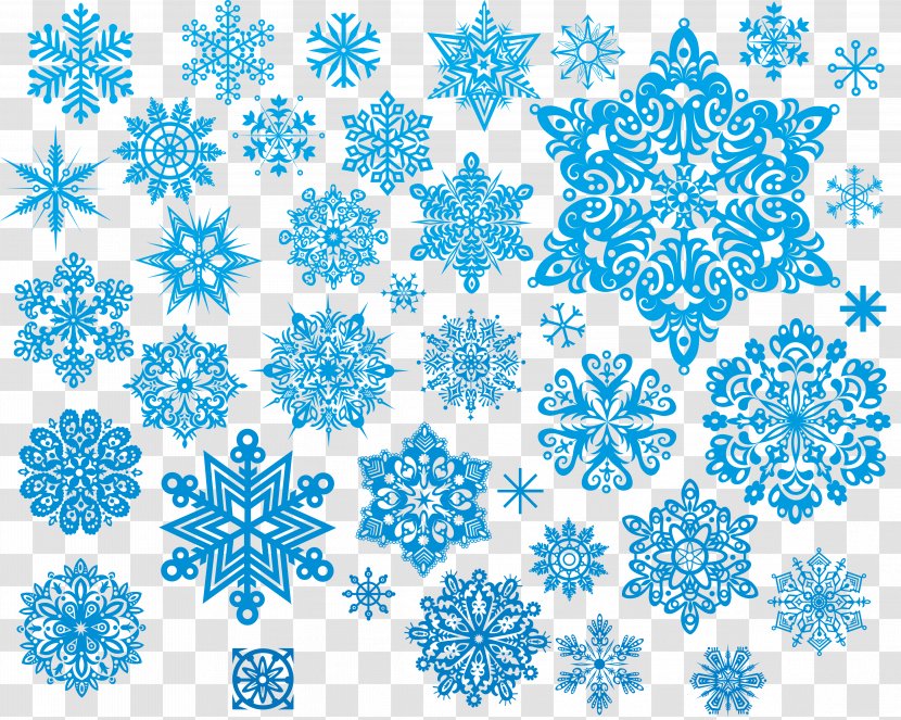Snowflake Clip Art - Blue Transparent PNG