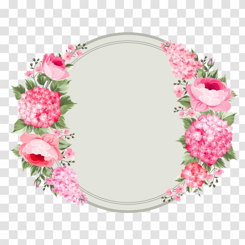 Vector Pink Flower Card - Floral Design - Artificial Transparent PNG
