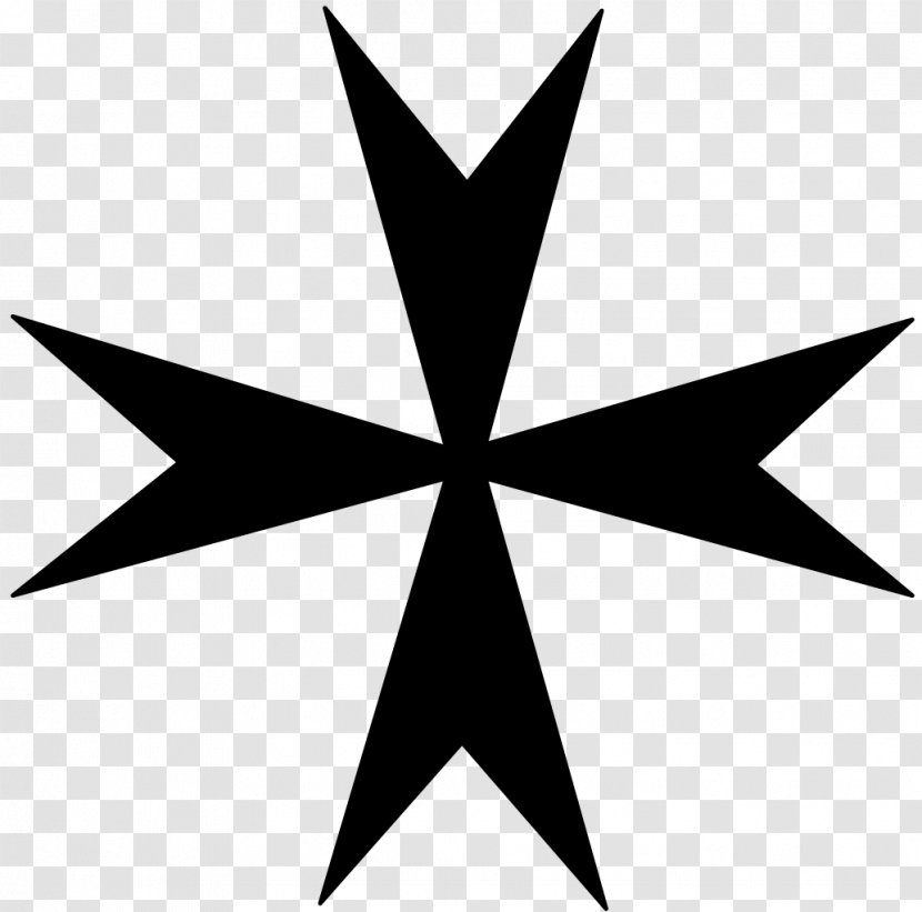 Malta Crusades Maltese Cross Christian - Black - Line Regiment Transparent PNG