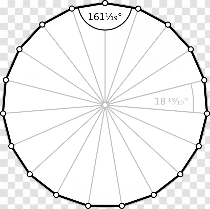 Regular Polygon Icosagon Internal Angle Dodecagon - Bicycle Part - Map Transparent PNG