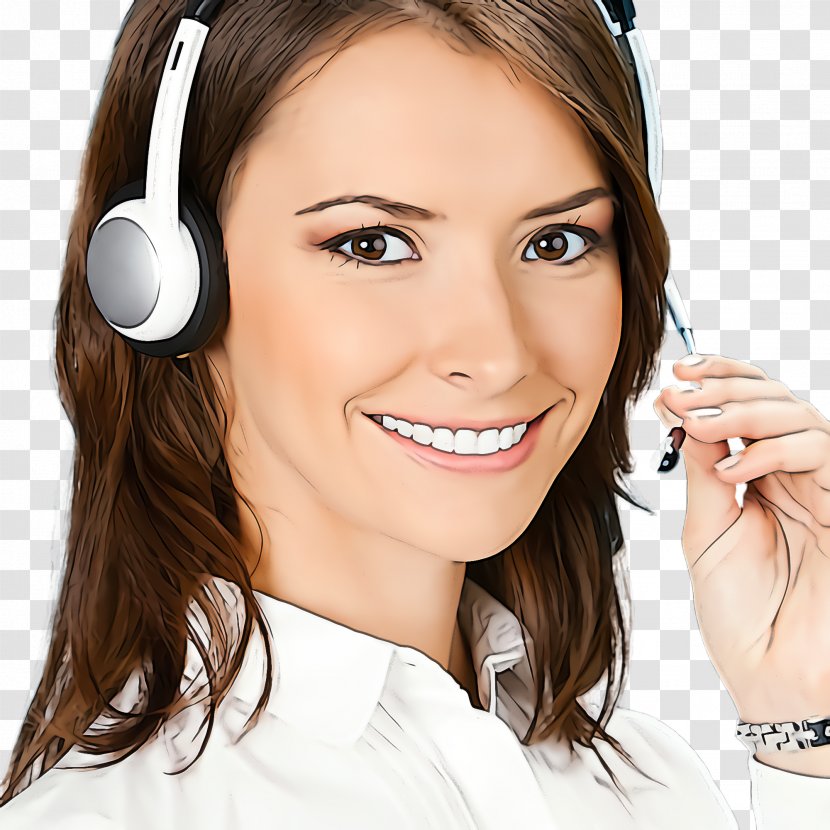 Audio Equipment Headphones Skin Call Centre Beauty - Hearing Cheek Transparent PNG
