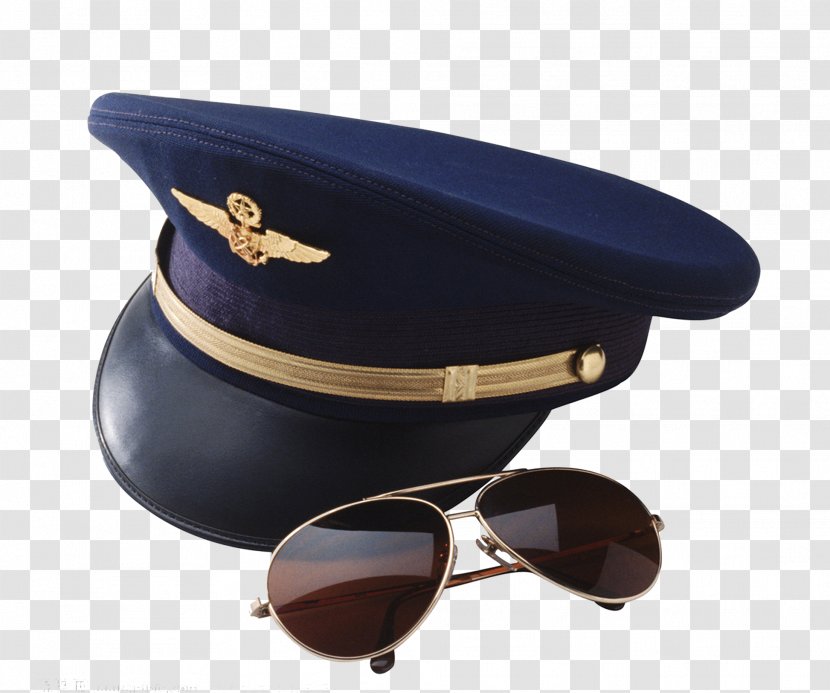 Airplane 0506147919 Hat Sunglasses - Glasses - Blue Cap Transparent PNG