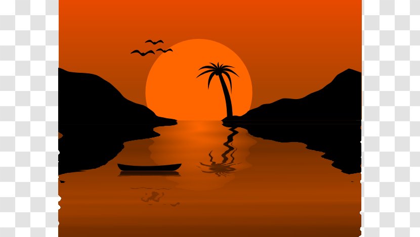 Sunset Clip Art - Landscape - Fisher Cliparts Transparent PNG