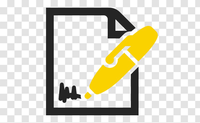 Contract Icon Design Notary - Yellow - Self Help Transparent PNG