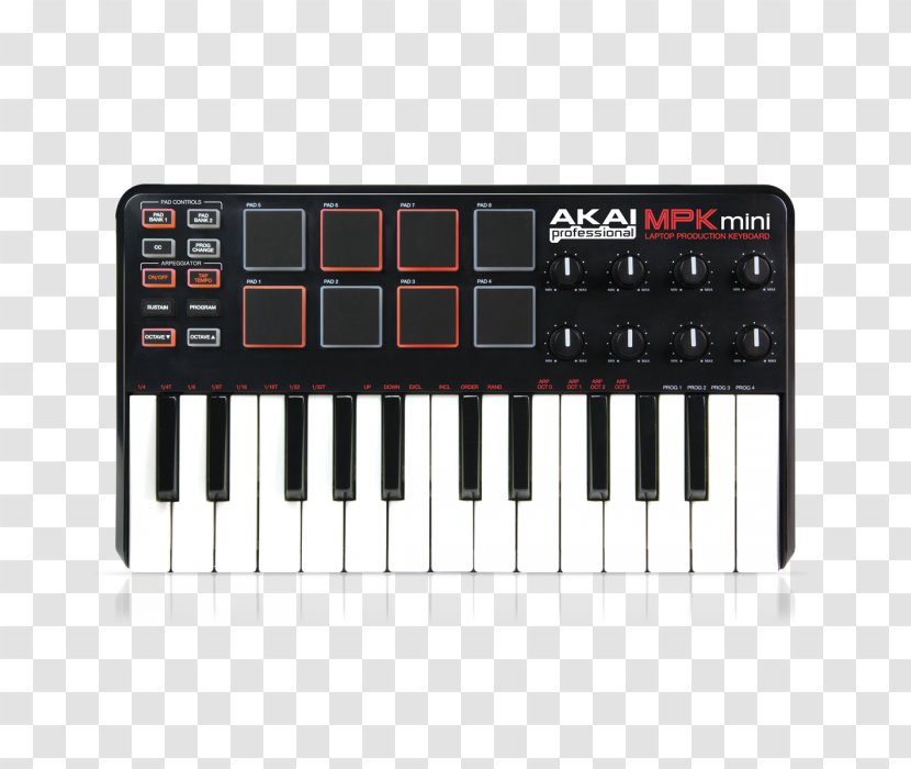 Computer Keyboard Akai Professional MPK Mini MKII MIDI Controllers - Analog Synthesizer - Midi Transparent PNG