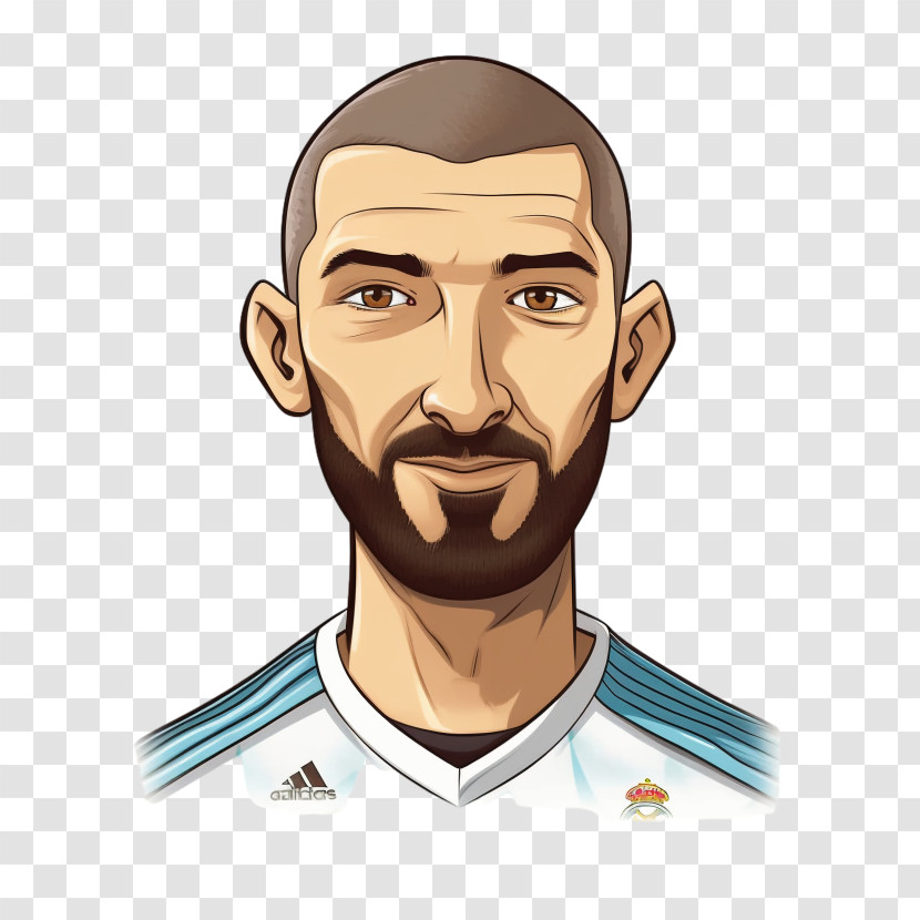 Karim Benzema - Bearded Cartoon Person In Sportswear Transparent PNG