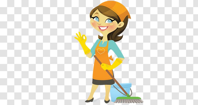 Clip Art Housekeeping Cleaner Cleaning Domestic Worker - Cartoon Lady Transparent PNG