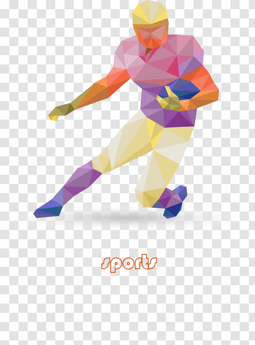 American Football Player - Geometric Shape - Design Transparent PNG
