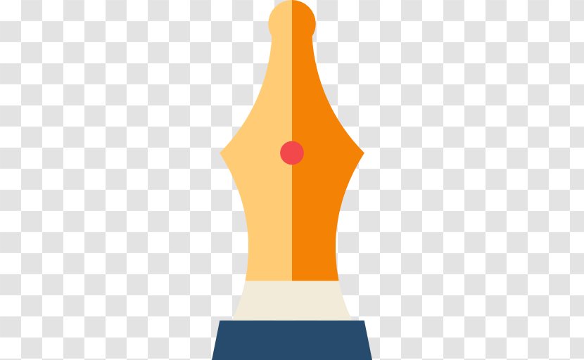 Fountain Pen Nib Icon - Orange - A Transparent PNG