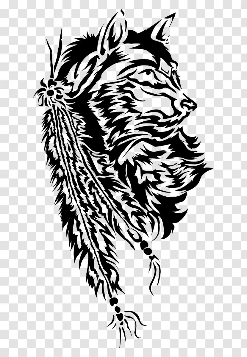 Tribe Feather Drawing Totem - Head - European And American Tattoo Transparent PNG