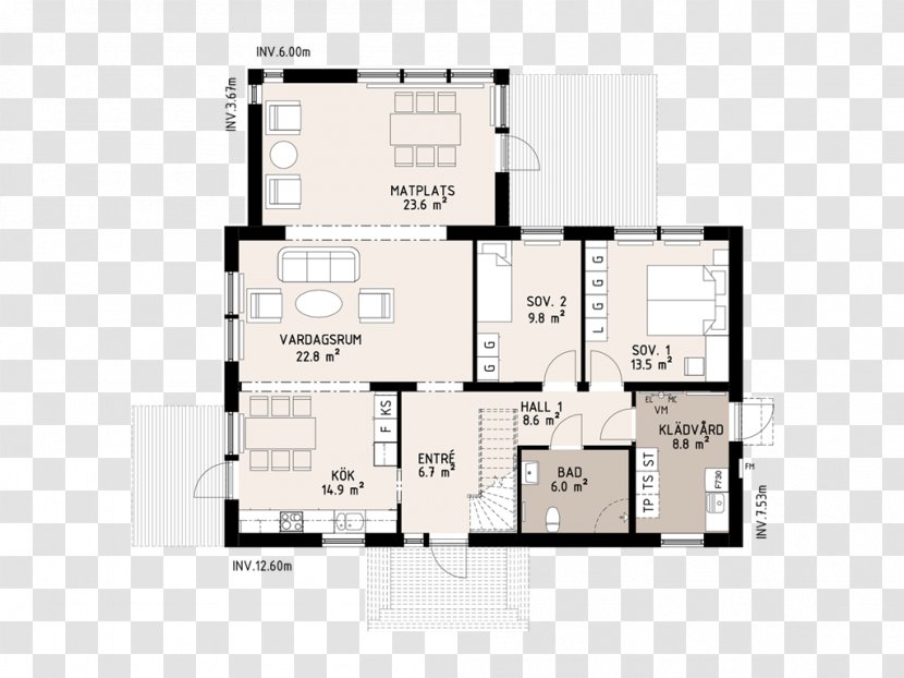 Floor Plan SmålandsVillan Nybro Municipality House - Garderob - Villas Transparent PNG