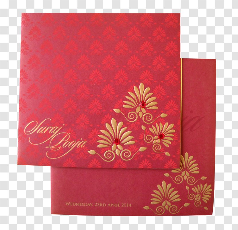 Wedding Invitation Paper Hindu Convite - Textile Transparent PNG