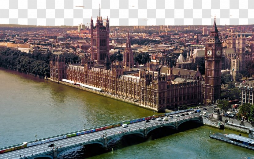 Palace Of Westminster Big Ben River Thames Tower London Eye - United Kingdom - Ten Transparent PNG
